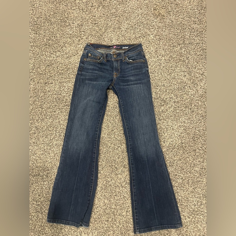 7 For All Mankind Dark Blue Boot Cut Jeans
